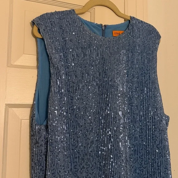 Stine Goya Isha sequin-embellished tunic top in blue size L